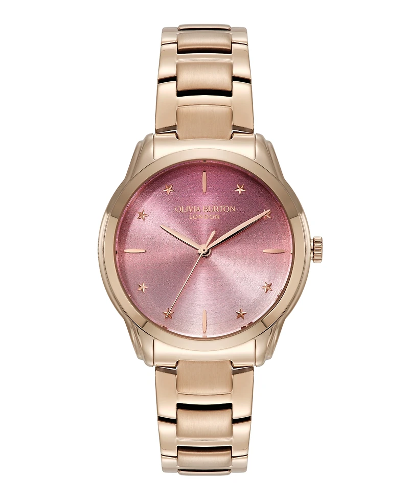 Olivia Burton Women's Colourwave Rose Gold Tone Stainless Steel Bracelet Watch, 36mm