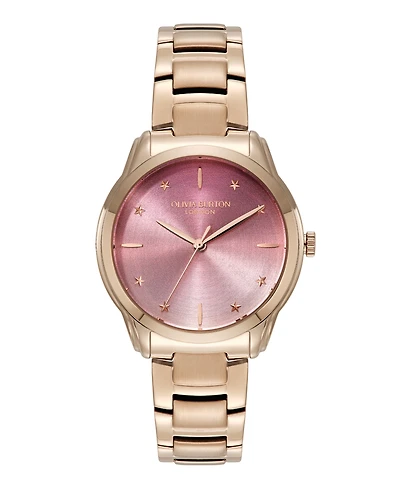 Olivia Burton Women's Colourwave Rose Gold Tone Stainless Steel Bracelet Watch, 36mm