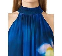 Steve Madden Juniors' Printed Halter Neck High-Low Dress
