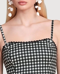 Avec Les Filles Women's Square Neck Peplum Tank Top