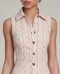 Avec Les Filles Women's Spread Collar Midi Dress