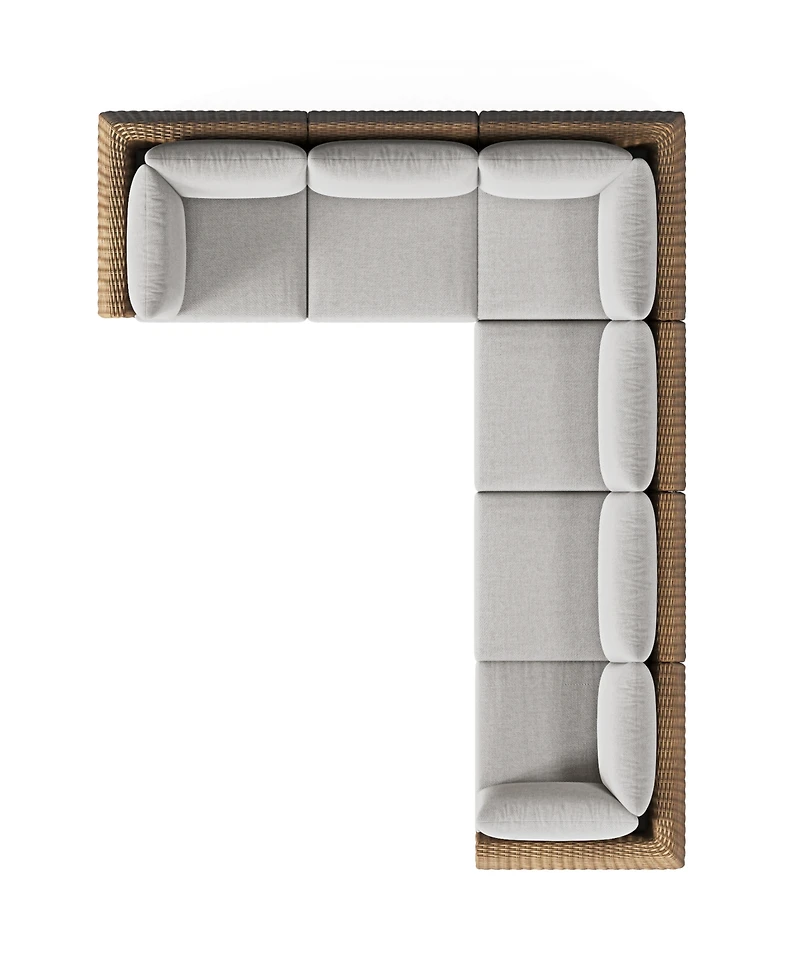 Sculptura 6-Pc. Aluminum Outdoor Sectional, Created for Macy's