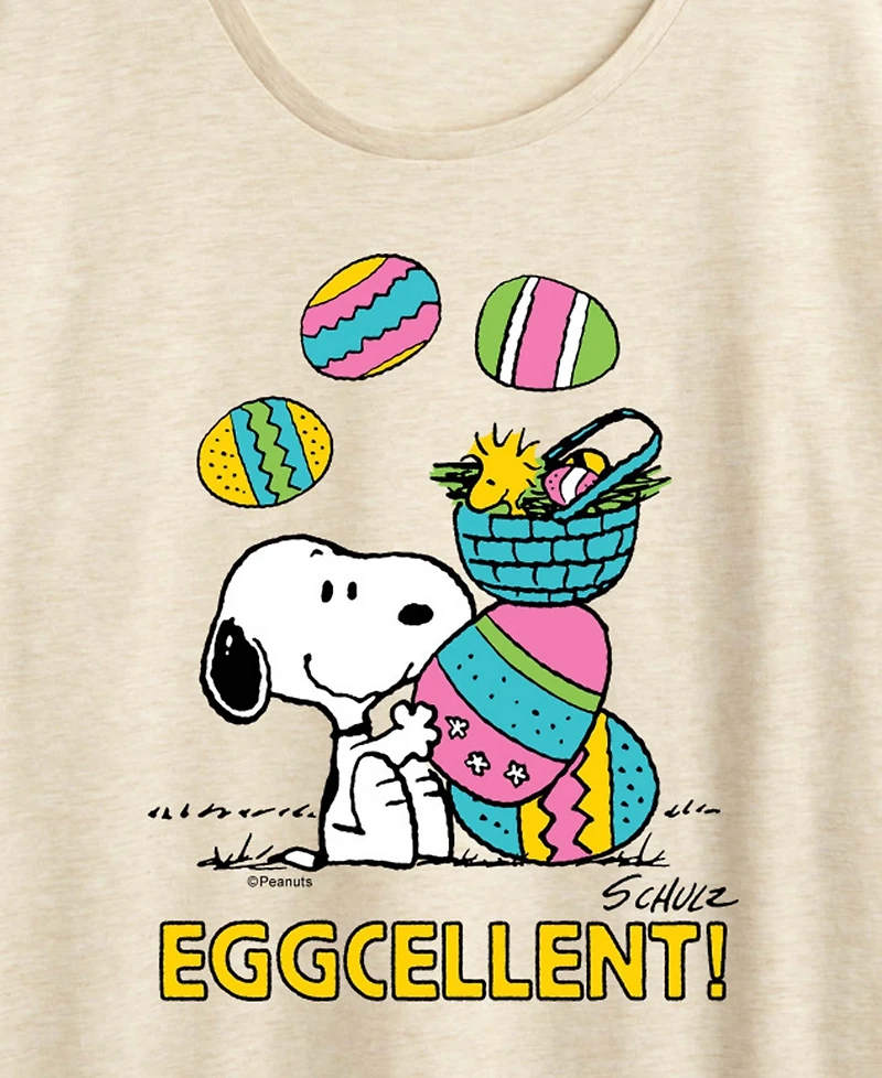 Hybrid Apparel Plus Peanuts Eggcellent Snoopy Easter Short-Sleeve Graphic T-Shirt
