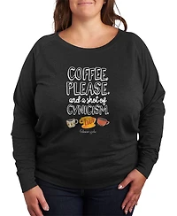 Hybrid Apparel Plus Gilmore Girls Coffee And Cynisism French Terry Long-Sleeve T-Shirt
