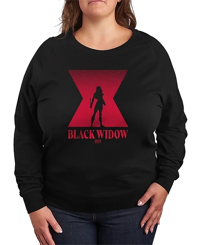 Hybrid Apparel Plus Black Widow Silhouette French Terry Long-Sleeve T-Shirt