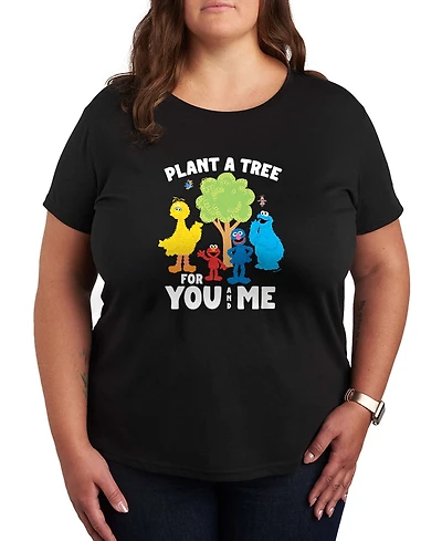 Hybrid Apparel Plus Sesame Street Plant Tree Short-Sleeve Graphic T-Shirt