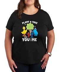Hybrid Apparel Plus Sesame Street Plant Tree Short-Sleeve Graphic T-Shirt