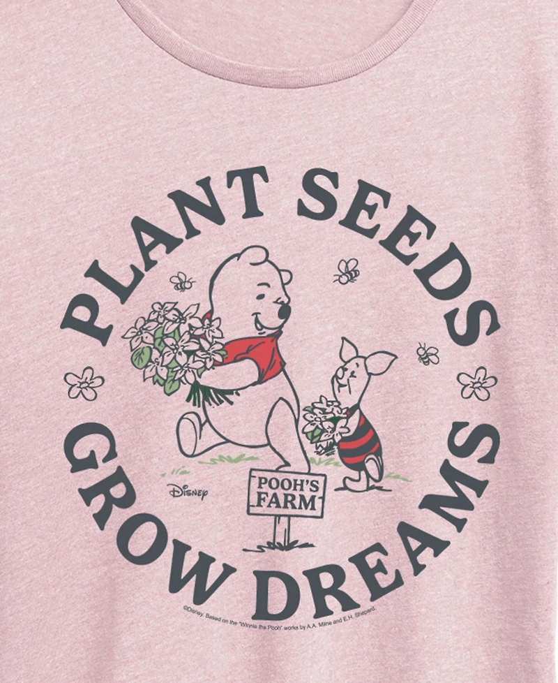 Hybrid Apparel Plus Winnie The Pooh Farm Plant Seeds Short-Sleeve Graphic T-Shirt