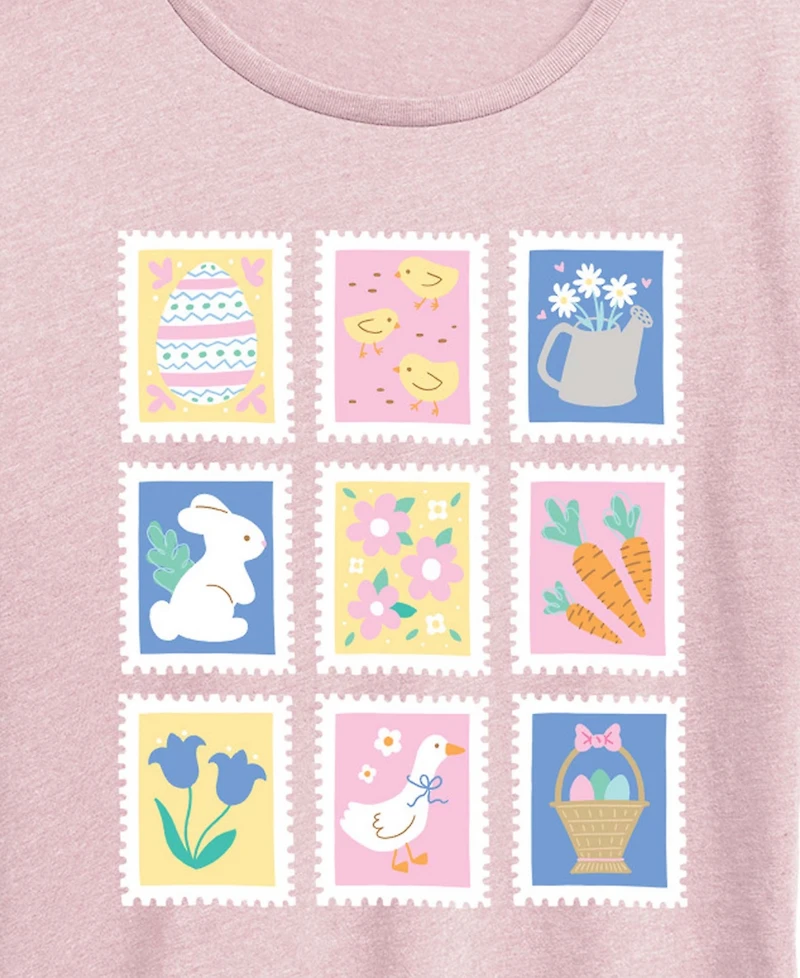 Hybrid Apparel Plus Instant Message Easter Stamps Short Sleeve Graphic T-Shirt