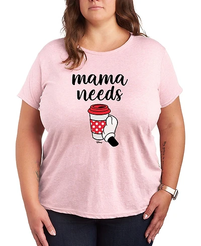 Hybrid Apparel Plus Disney Mama Needs Coffee Short-Sleeve Graphic T-Shirt