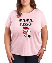 Hybrid Apparel Plus Disney Mama Needs Coffee Short-Sleeve Graphic T-Shirt