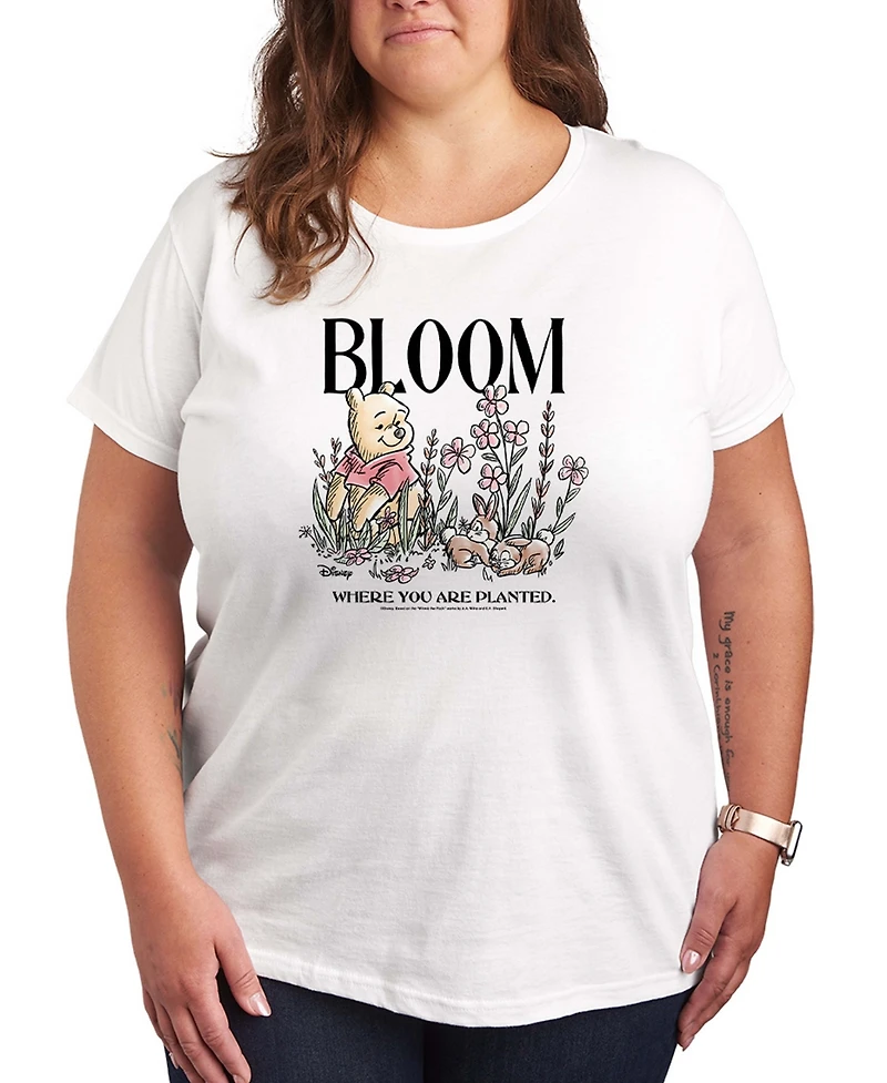 Hybrid Apparel Plus Winnie The Pooh Bloom Where You Are Planted Short-Sleeve Graphic T-Shirt