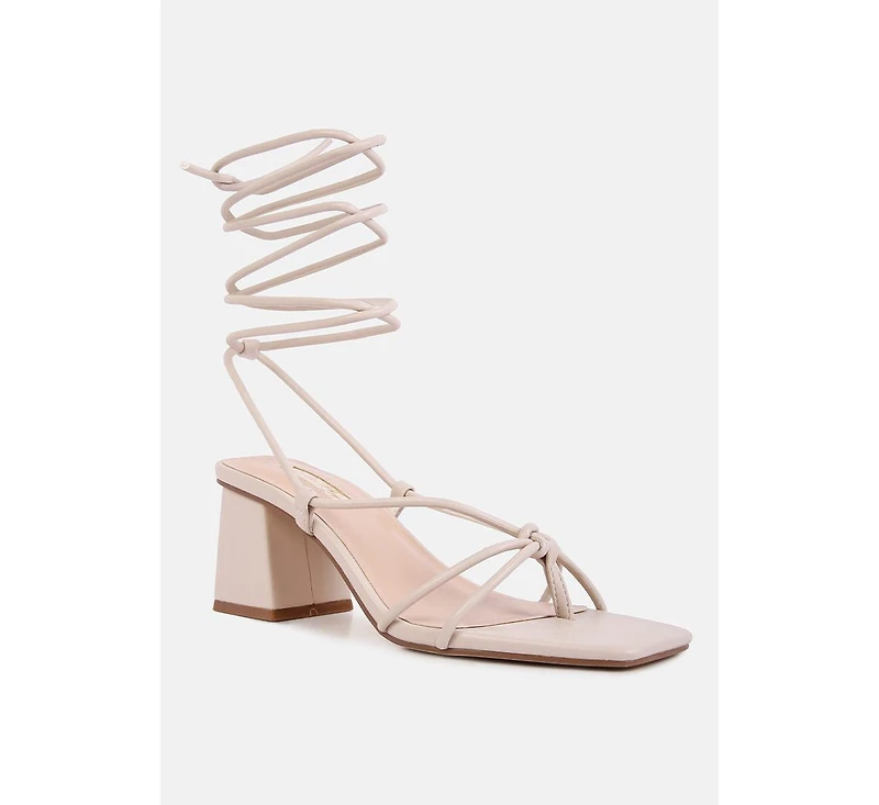 Womens Spruce Tie Up Block Heel Sandals