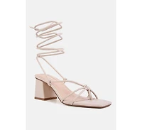 Womens Spruce Tie Up Block Heel Sandals