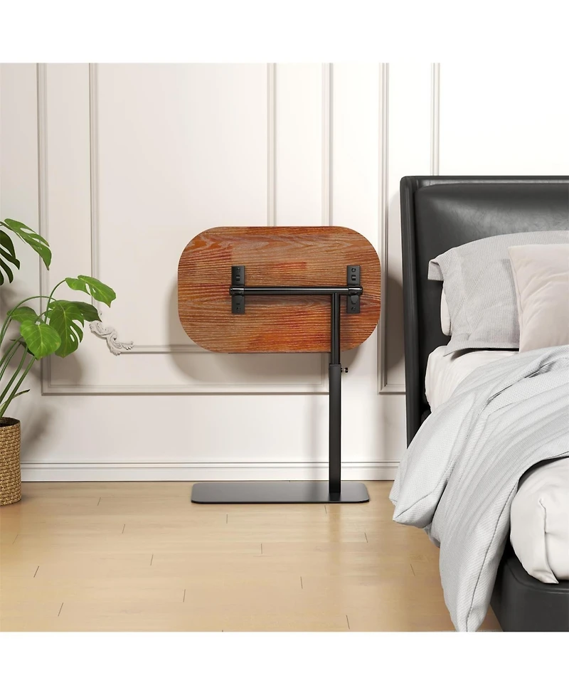gaomon C Shaped End Table for Couch, 15.75"-31.5" Height Adjustable Side Table, Adjustable Armrest Tv Tray, Swivel Side Tables Sofa Trays fo