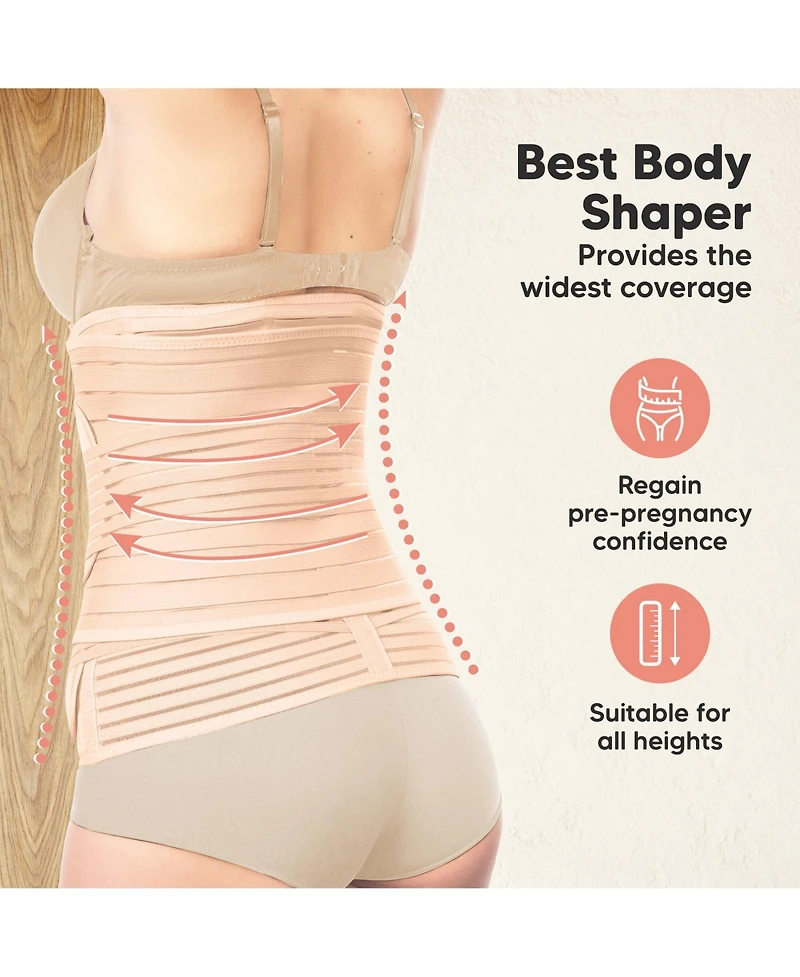 KeaBabies Maternity 2-Pack Revive 3 in 1 Postpartum Belly Band, Post Partum Belly Support Recovery Wrap, Postpartum Waist Binder Shapewear