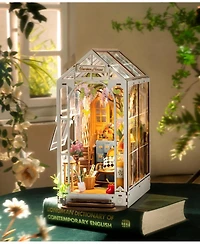 Robitime Book Nook Kit Diy Miniature House Kit, 3D Wooden Puzzle Garden House, Bookend Bookshelf Insert Decor, Diorama Kit Christmas Birthday Gift