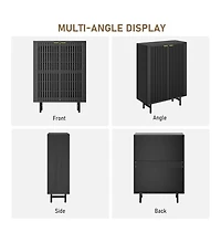 gaomon 6-Tier Shoe Cabinet with Doors, Wooden Shoe Storage Cabinet Organizer, Louvered Doors, Freestanding Narrow Entryway & Hallway Shoe Rack