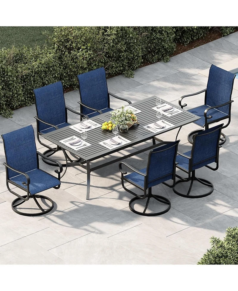 gaomon Patio 360°Swivel Chairs Set of 2 Outdoor Rocking Dining Chairs with All-Weather Textilene Fabric, Deck Rocker Seat with High Back for Back