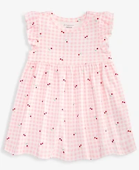First Impressions Baby Girls' 0M-24M Cherry-Print Gingham Dress, Macy's Exclusive