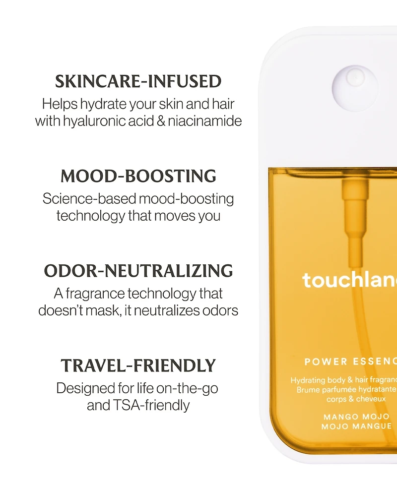Touchland Power Essence Mango Mojo Body and Hair Fragrance Mist, 2 oz.