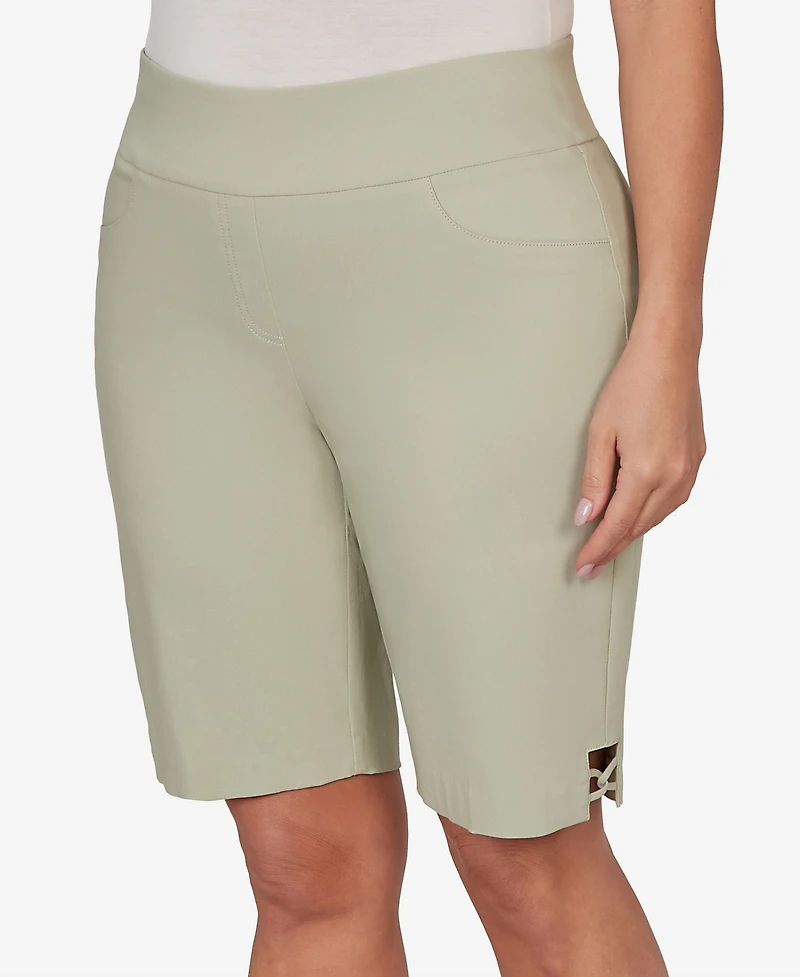 Hearts Of Palm Plus Solid Tech Stretch Bermuda Shorts