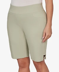 Hearts Of Palm Plus Solid Tech Stretch Bermuda Shorts