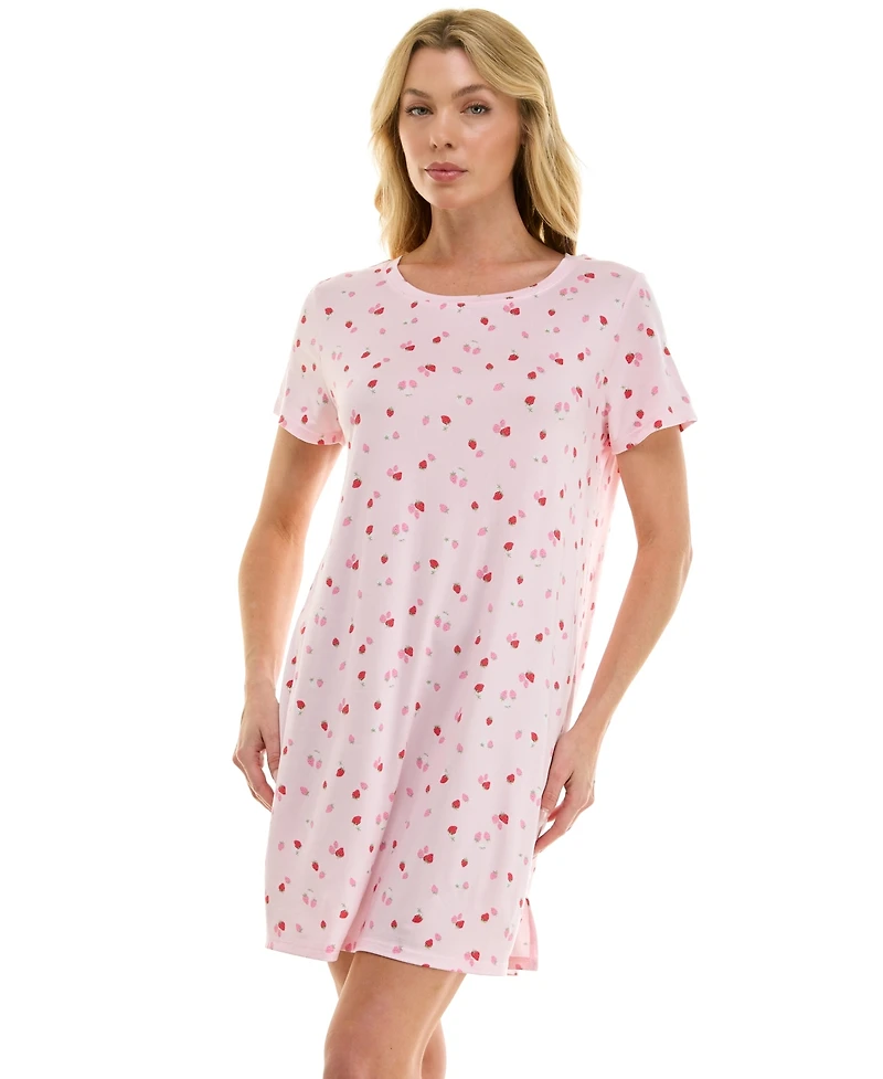 Jaclyn Intimates Women's Relaxed Short-Sleeve Sleep Shirt