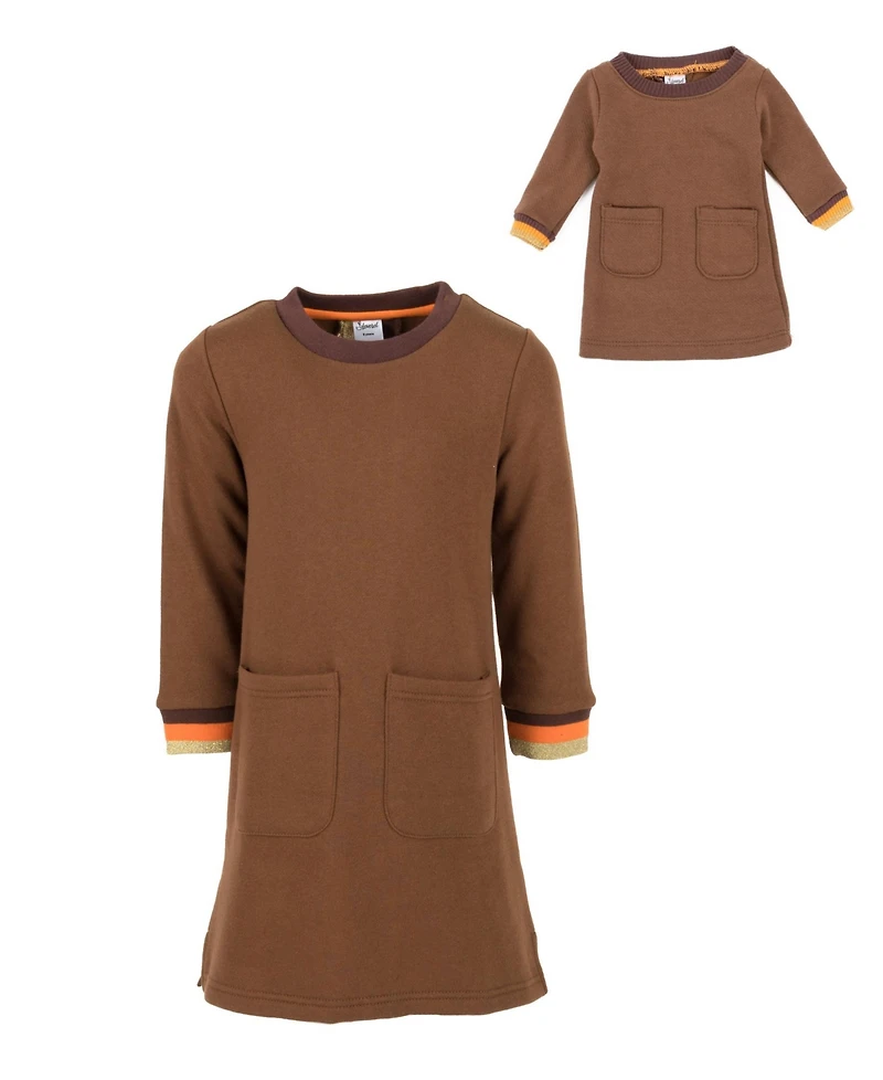 Leveret Big Girls Matching Doll Long Sleeve Tunic Sweatshirt Dress