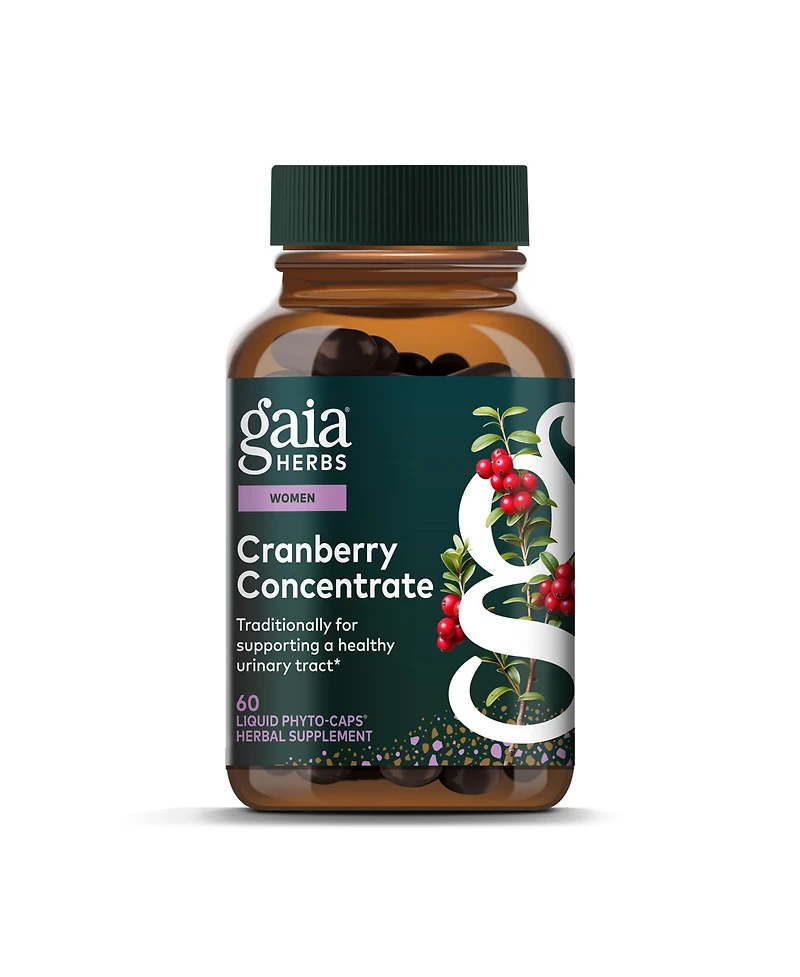 Gaia Herbs Cranberry Concentrate - Helps Maintain Urinary Tract Health - Made With Organic Cranberry Fruit Juice Extract in Convenient Capsules