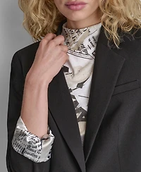 Dkny Women's Newspaper-Print One-Button Blazer