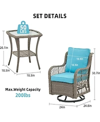 gaomon 3-Piece Outdoor Patio Bistro Set