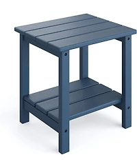 gaomon TrailBlaze 18 X 15 in Adirondack Square Outdoor Side Table,2-Tier Storage Patio Side Table