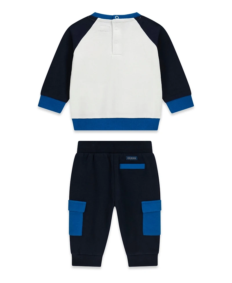Guess Baby Boys' Long-Sleeve Top and Cargo Sweatpant, 2-Piece Set