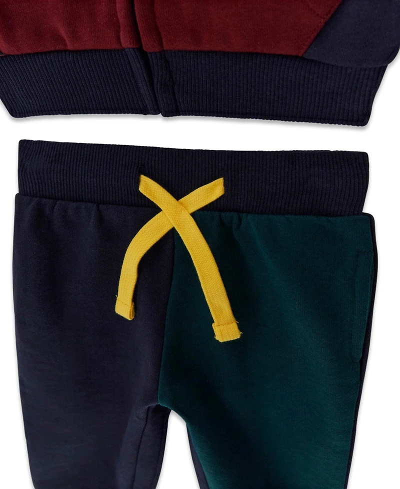 Guess Baby Boys' Long-Sleeve Zip-Up Sweatshirt and Sweatpant, 2-Piece Set