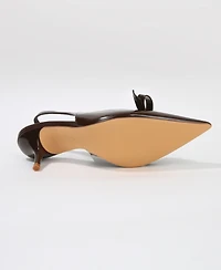 Berness Women's Charleigh Slingback Kitten Heels with Bow Detail