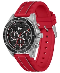 Lacoste Men's Mainsail Red Silicone Strap Watch, 43mm
