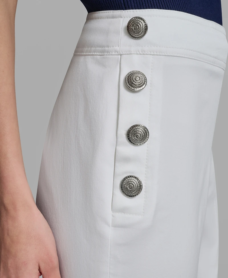 Karl Lagerfeld Paris Women's Wide-Leg Mid-Rise Sailor Pants