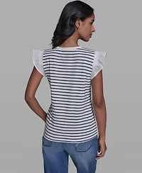 Karl Lagerfeld Paris Women's Sleeveless Crewneck Knitted Top