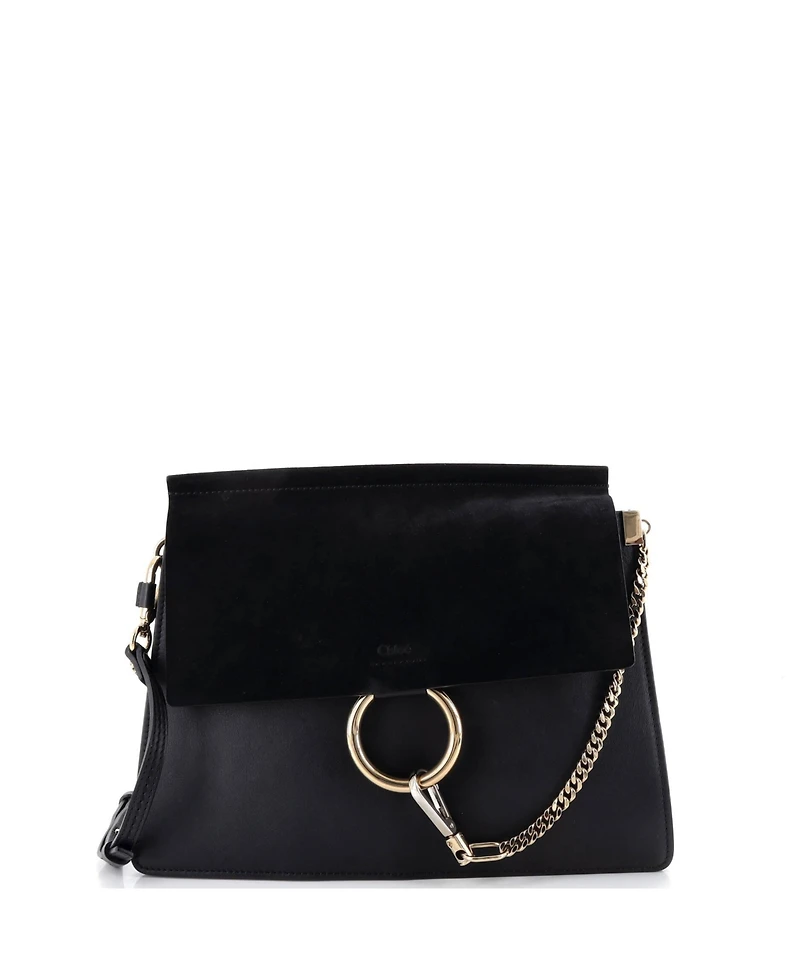 Pre-Owned Chloe Medium Faye Shoulder Bag Leather and Suede
