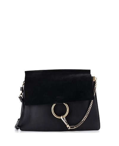Pre-Owned Chloe Medium Faye Shoulder Bag Leather and Suede