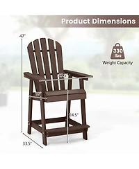 Gymax Tall Bar Stool Hdpe Chair w/ Armrest Footrest Home Indoor Outdoor Patio
