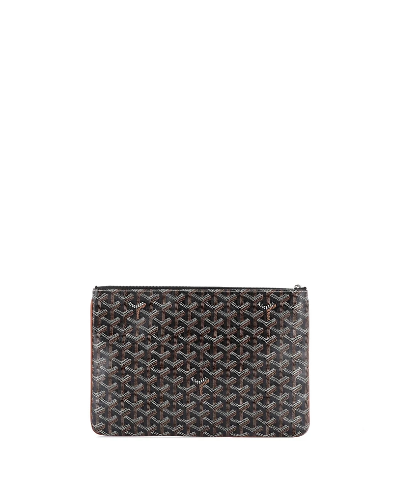 Pre-Owned Goyard Mm Senat Zip Pouch Coated Canvas