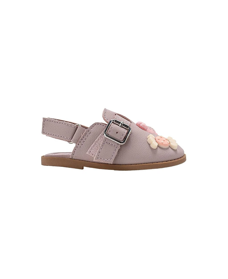Bebe Little Girls Girl's Fashion Mule Sandals – Dressy Shoes with Playful Charm Details