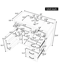 Sillysis 36" Freestanding Bathroom Vanity with Ceramic Sink, Flip Drawers & Adjustable Shelf, Modern Storage Cabinet for Main Bathrooms