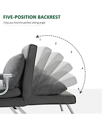 Homcom Modern Futon Sofa Lounger Couch with Adjustable Backrest & Comfy Pillow, Dark Grey