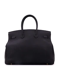 Pre-Owned HERMES Birkin 35 Handbag Clemence with Gold Hardware