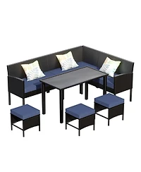 Clihome Small space patio furniture 7-piece outdoor set