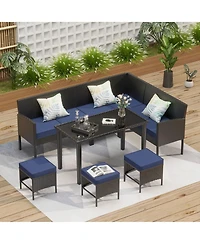 Clihome Small space patio furniture 7-piece outdoor set