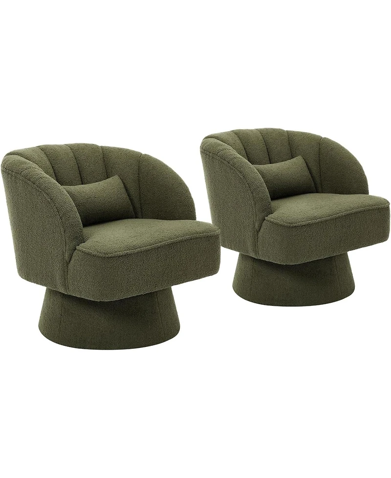 gaomon Set of 2 360° Swivel Barrel Accent Chair